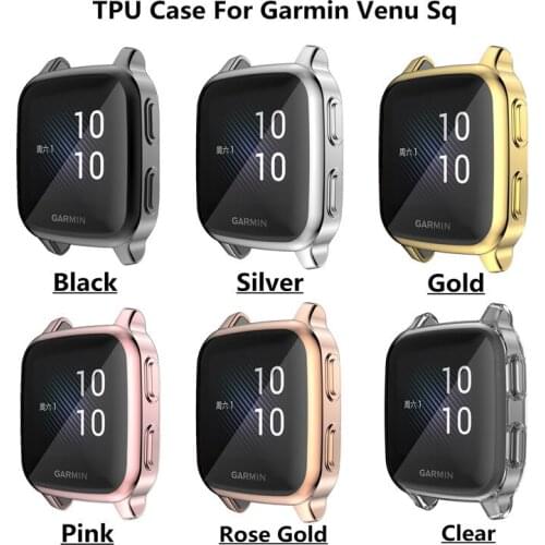 Protection Case For Garmin Venu SQ Smart Watch Plating TPU Soft Cover Full Screen Protector Shell For Garmin Venu Sq Case