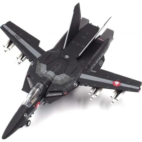 1/72 Die-cast Airplane Model Battlestar Macross VF-1S Limited Skull Black Stealth Fighter Adult Toys Gift Collection Scene
