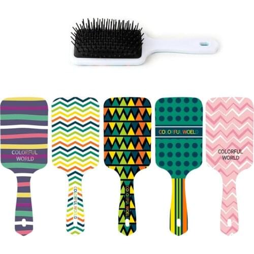 1PC Color Pattern Comb Professional Healthy Paddle Cushion Hair Loss Massage Brush Hairbrush Comb Scalp Hair Care Healthy Comb