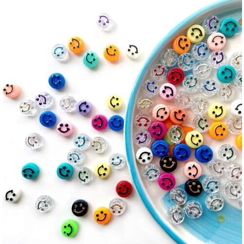 100pcs Diy Seed Beads Smiley Face Kralen Beads for Jewelry Making Kit Waist Perle Charms Silicone Kawaii Accessories Schmuck