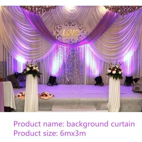 20ft*16ft Luxury Wedding backdrop Curtains with swags event and party fabric wedding backdrop curtains including middle sequin
