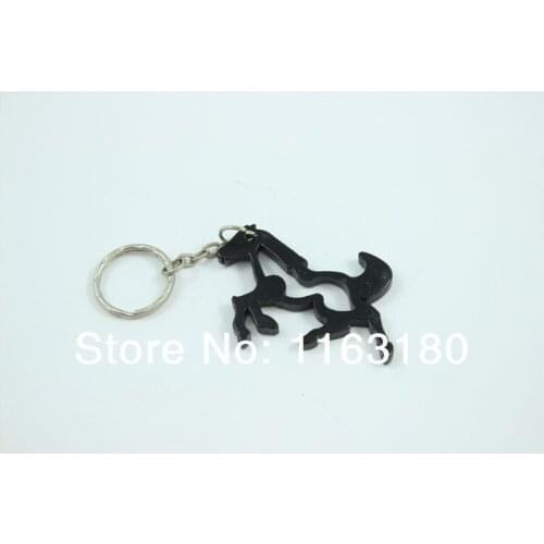36 pcs/lot Aluminum alloy metal horse shaped keychain bottle opener promotion gift-free shipping