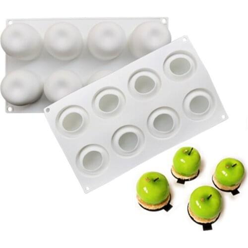 8 Hole Apple Cake Mould Silikonform Fruit Moule Flower Silicone Mold For Baking Frozen Fondant Dresser Bread Mousse Bakeware