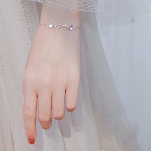 925 Sterling Silver Moonstone Star Charm Bracelet & Bangle For Women Jewelry Accessories sl207