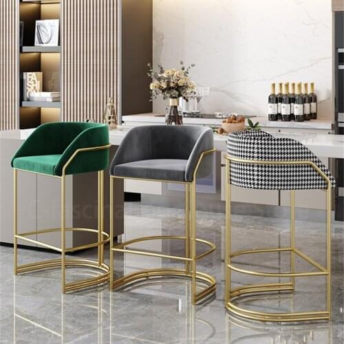 Customizable Nordic Chair Light Luxury Stool Home Bar Chairs Front Bar Stools Kitchen Chair Bar Chair Gold Chairs Furniturn