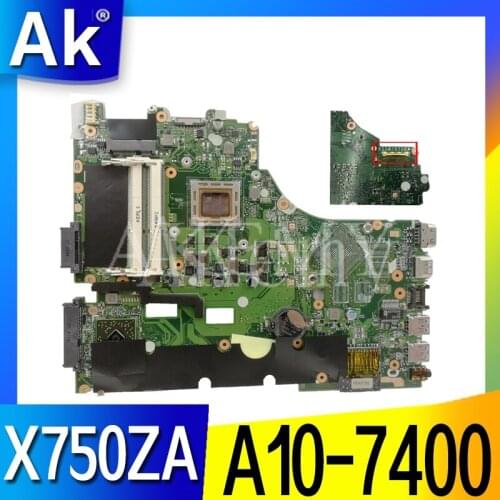 Akemy X750ZA X750ZE motherboard For ASUS X750Z X750ZA X750ZE K750Z laptop motherboard CPU/A10-7400 test 100% original mainboard