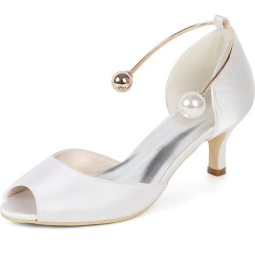 Kitten Heels Satin Women Shoes Peep Toe Kiss Lock Heeled Prom Evening Wedding Bridal Party Lady Dress Pumps