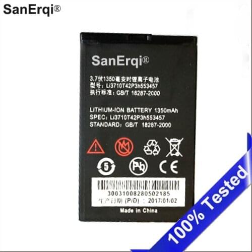 3.7V 1000mAh Li3710T42P3h553457 mini Battery High Quality For ZTE Battery SanErqi