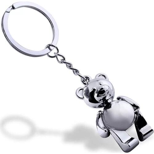 Free shipping 100pcs/lot lovely zinc alloy bear keychain wedding baby showers birthday party favors and giveaway gifts for guest