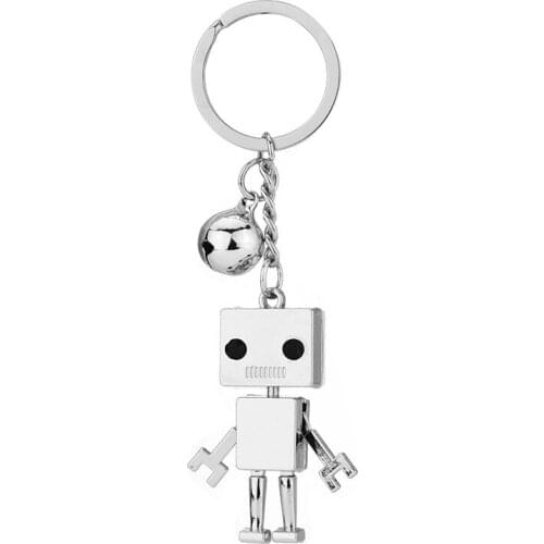 New High-Grade Alloy Keychain Space Robot Pendant Scooter Boutique Key Chain Ring Car Charm