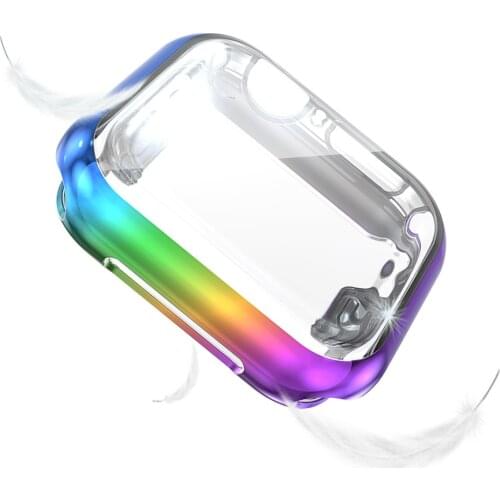 Watch Case for Apple Watch SE 6 5 43 2 1 40mm 44mm Screen protector cover for iWatch Series 3 2 1 38MM 42MM Gradient Color Shell