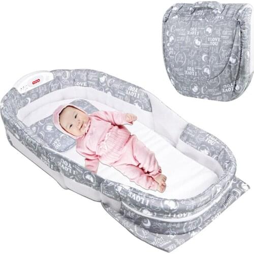 Baby Bed Cot Foldable Infant Sleeper With Music Portable Sleep Basket For Travel Multifunction Baby Crib Lightweight Portability