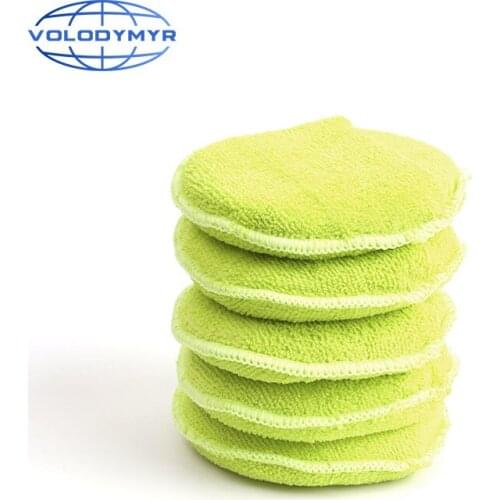Car Foam Sponge Wax Applicator Pads with Pocket 5pcs Detailing Cleaning Pad Polish Detail Waxing Home Car Auto Care 5inch