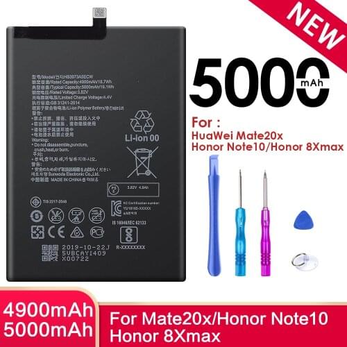 HB3973A5ECW Battery For Huawei Honor Note10 8X max Mate20x Note 10 Mate 20x Mobile Phone Bateria 5000mAh High Quality Free Tools