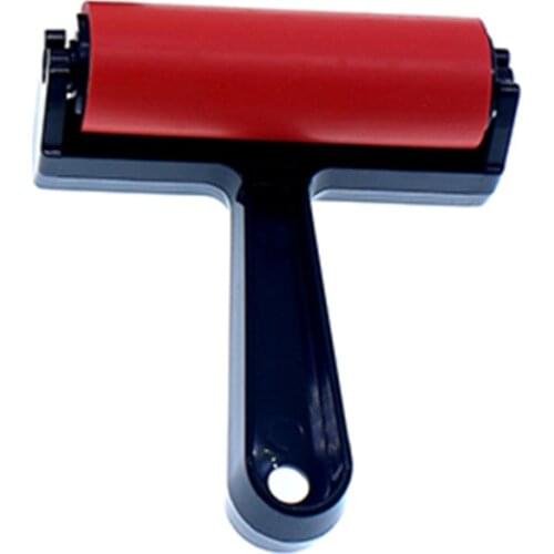 Artist Rubber Roller Brayer Handle Ink Painting Brush Scrapbooks Wallpapers Drawing Graffiti Brushes (Red Length 10cm/15cm/20cm)