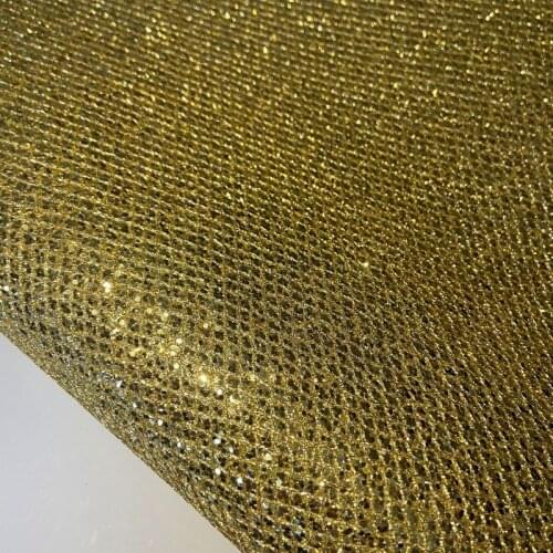 Synthetic PVC glitter snake leather material