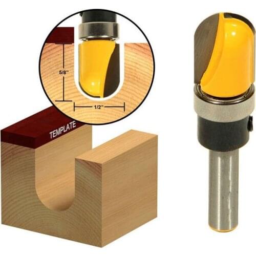 1pc 1/4" Shank Round-Nose Plunge Router Bit - Shank Bearing - 1/2"W x 5/8"H For Woodworking Cutting Tool