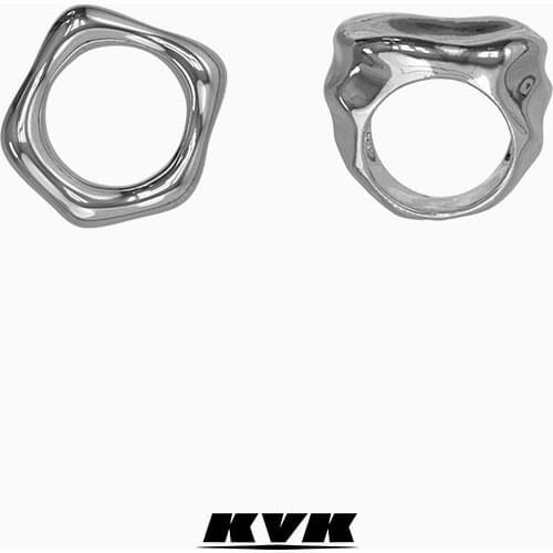 KVKring female fashion personality 2021 925 silver advanced sense ring female personality plain ring original jewelryaccessories