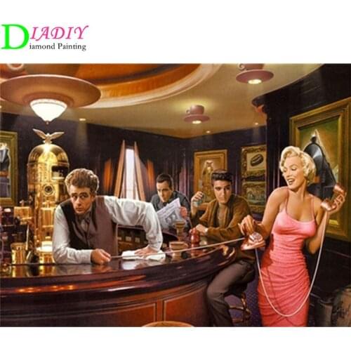 Marilyn Monroe Elvis 5D DIY Diamond Painting Famous Star Full Drill Square Diamond Embroidery Picture Of Rhinestone