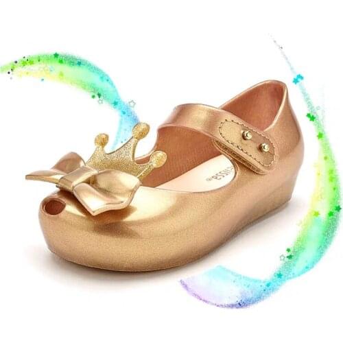 Mini Melissa Ultragirl 2020 Original Girl Jelly Sandals Crown Kids Sandals Children Beach Shoes Non-slip Melissa Toddler