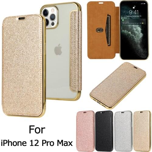 Fashion Bling Glitter TPU Case For iPhone 12 Pro Max X/Xs Max XR SE2020 6 6S 7 8 PLUS Leather Flip Card Slot Wallet Cover Coque