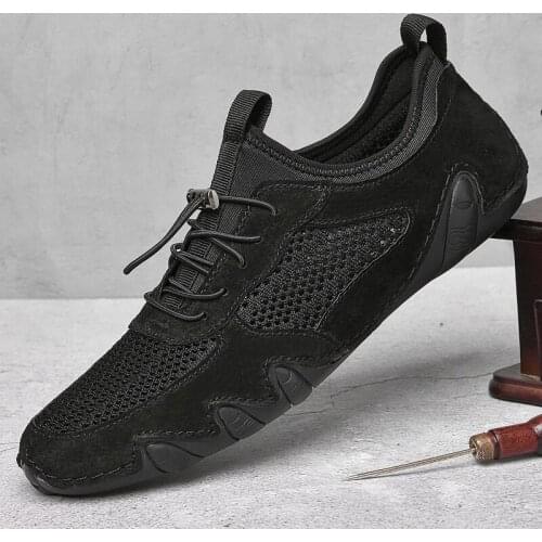 Men Shoes Stylish Casual Genuine Breathable Shoes Brand Driving Loafers Summer Outdoor Flats Mens Shoes Lightweight Sneakers