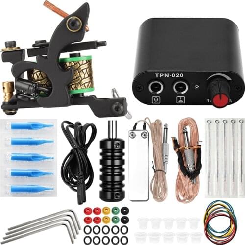Tattoo Kits Rubber Band Tattoo Pin Cushion Needles Permanent Makeup Machine Power Supply Needles Body Art Tools