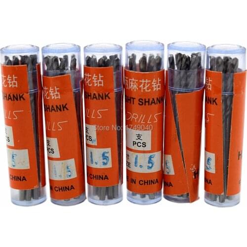 60pcs Hss Drill Bit Set 1.5mm Straight Shank High Speed Steel Micro Twist Drill Bit Tool for Plastic Aluminium Wood PCB Drilling