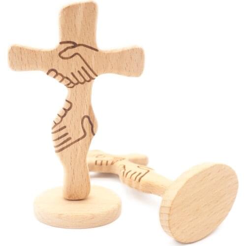 TALENT Catholic Christian Orthodox Jesus Wooden Cross New Creative Home Table Car Decoration For Pray Unique Gifts for Family
