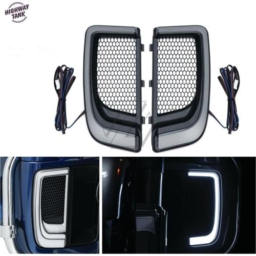 Motorcycle LED Fairing Lower Grills Turn Signal Light Case for Harley Touring and Trike Model 2014-2020