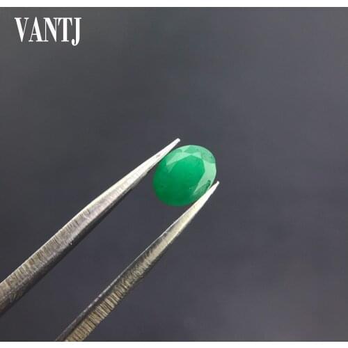 VANTJ Genuine Natural Emerald Loose Gemstone 8*10mm Oval Cut Customizable Diy for Silver Gold Women Jewelry Random Delivery
