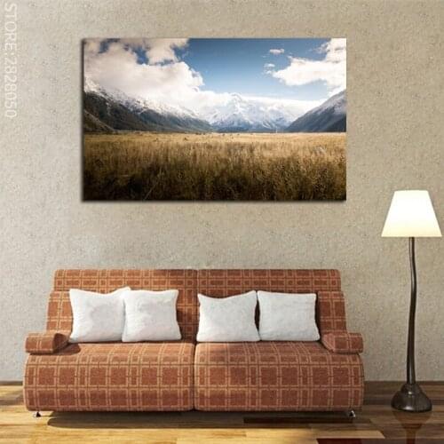 Snow Mountain Landscape Unframed Painting Canvas Wall Art 1 Piece HD Printing Living Room Decor Modern Picture Home Decoration