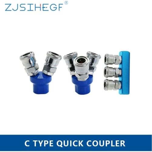 Pneumatic Fitting Compressor C Type Quick Coupler For Pump Tool Manifold Multi Splitter