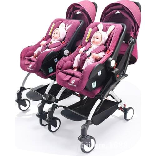 Twin Baby Stroller Newborn Portable Pocket Stroller Two Child Portable Folding Basket BB Car