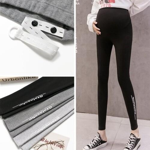 003# Maternity Pants Spring Autumn Stretch Letter Elastic Waist Belly Support Pants Maternity Leggings Maternity Trousers