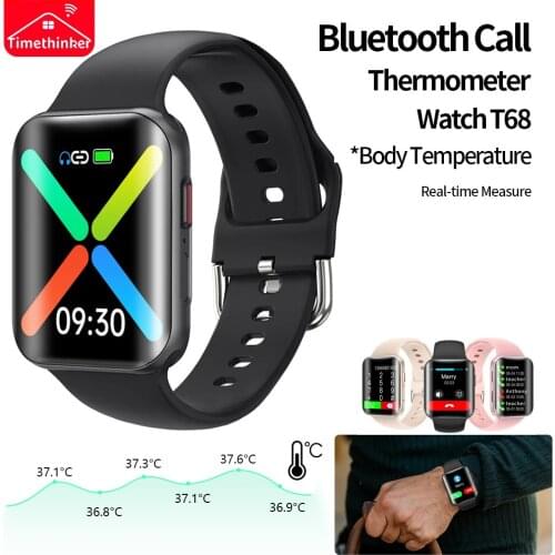 Timethinker T68 Curved screen Smart watches Bluetooth Call Body temperature PK IWO W26 Plus 13 Pro HW22 Smart watch