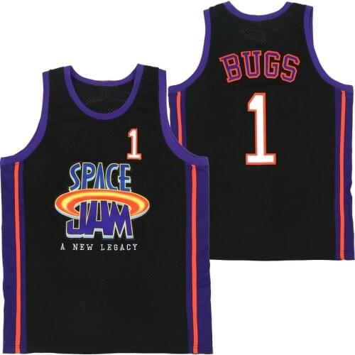 BG Basketball Jersey SPACE JAM 1 BUGS Jerseys Embroidery Sewing Outdoor Sportswear Hip-hop Culture Movie 2022 summer black
