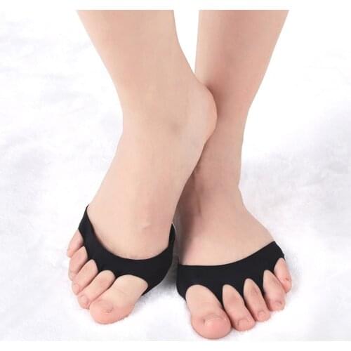Comfortable Women Solid Color Sock Non-slip Corrective Toe Prevent Grinding Feet Socks Women High Heels Solid Color Invisible