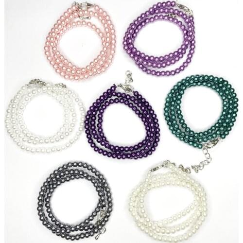 Vintage Seed Beads Necklace for Women Fashion Sea Shell Pearl Short Chain Clavicle Necklaces Choker Jewelry Accessory 40cm B501