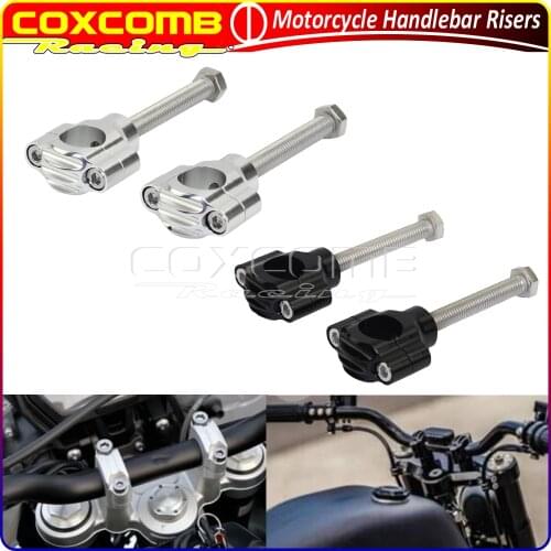 1Pair Universal Motorcycle 1 Inch Handlebar Risers 25mm Handle Bar Riser Mount Clamp For Honda Harley Bobber Chopper Cafe Racer