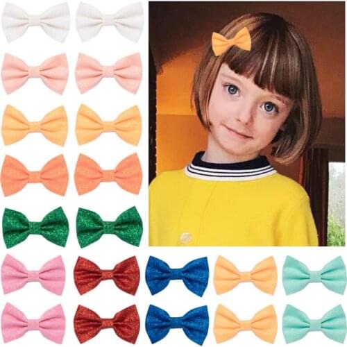 10pcs/lot Glitter Hair Bows Sparkly Sequins Candy Color Hair Clips Girls Bows Cute Hairpin Headdress Kids Hair Accessories