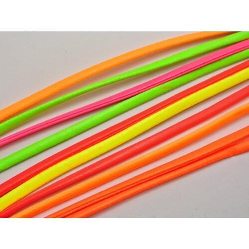 12 Meters Mixed Neon Color Flat Soft Synthetic Leather Jewelry Cord 4X2mm