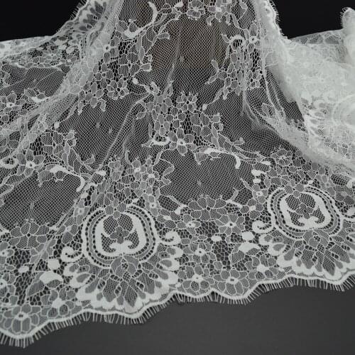 3yards Romantic Net Eyelash soft Lace Fabric Wedding dress Doll Craft 43cm Wide 17