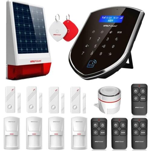 Wolf-Guard 2.4G WIFI+GSM Wireless Smart Burglar Security Alarm System DIY Kit for Home Apartment /APP Control /Auto Dial Siren