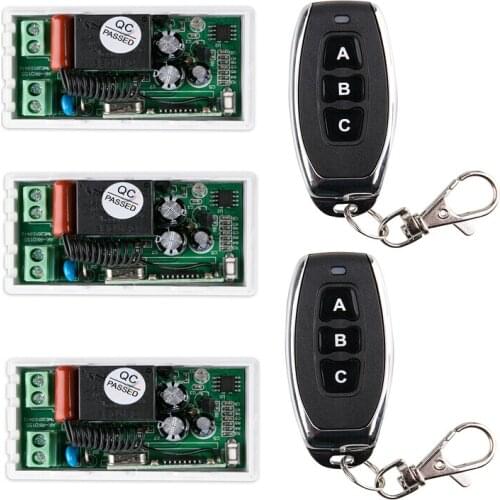 220 v 1 ch RF wireless remote control switch 3* receiver+2 * transmitter Simple connection 500m