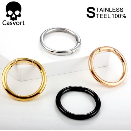 Casvort 2 PCS Ear Hanger Light Weight Stainless Steel Ear Piercing Dangle Plugs Tunnels Gauges Stretcher Body Piercing Jewelry