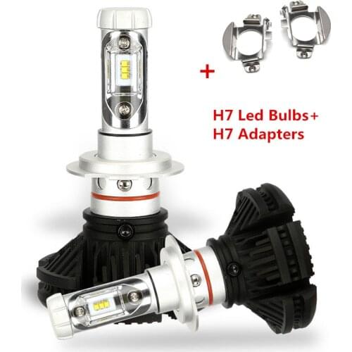 PhilipsZES Chip!H7 12000LM Car Low Beam LED Headlights Bulbs+H7 Holder Adapters for Mercedes-Benz C300 C350 Sport CLS Ford Edge