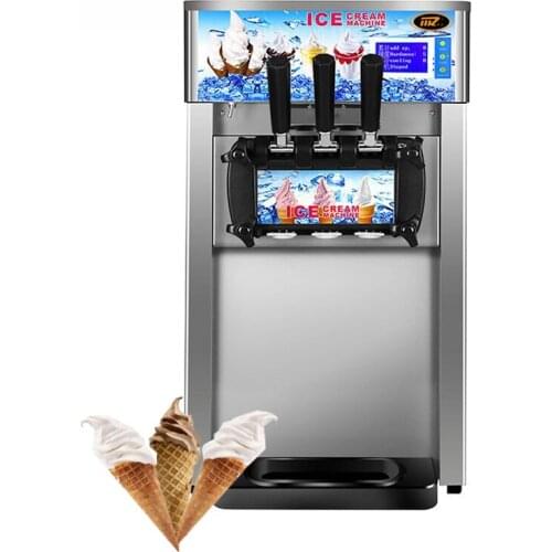 Commercial Desktop Soft Ice Cream Machine Small 3 Flavors Ice Cream Makers Fully Automatic Ice Cream Machine