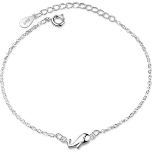 Korean version of the fashion fresh and simple sweet cute whale female models silver plated bracelets JO064