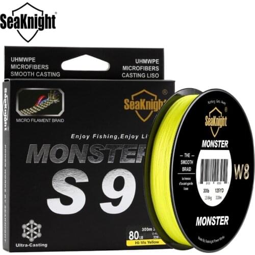 SeaKnight S9 300M Braided Fishing Line 9 Strand Reverse Spiral Tech Multifilament Fishing Line 20 30 40 80 100LB Strong Carp